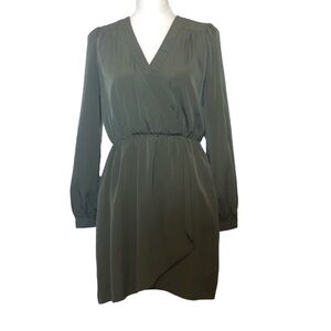 LULU'S Dress Women's Size Small Green Mini Style # D11056D Dainty Faux Wrap